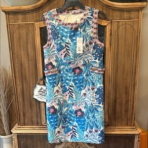 NWT Lilly Pulitzer Blue and Pink Floral Juno stretch shift  Dress